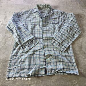 Vintage Sears Roebuck Co Men's Medium Cotton/Poly Long Sleeve Pajama Top Blue